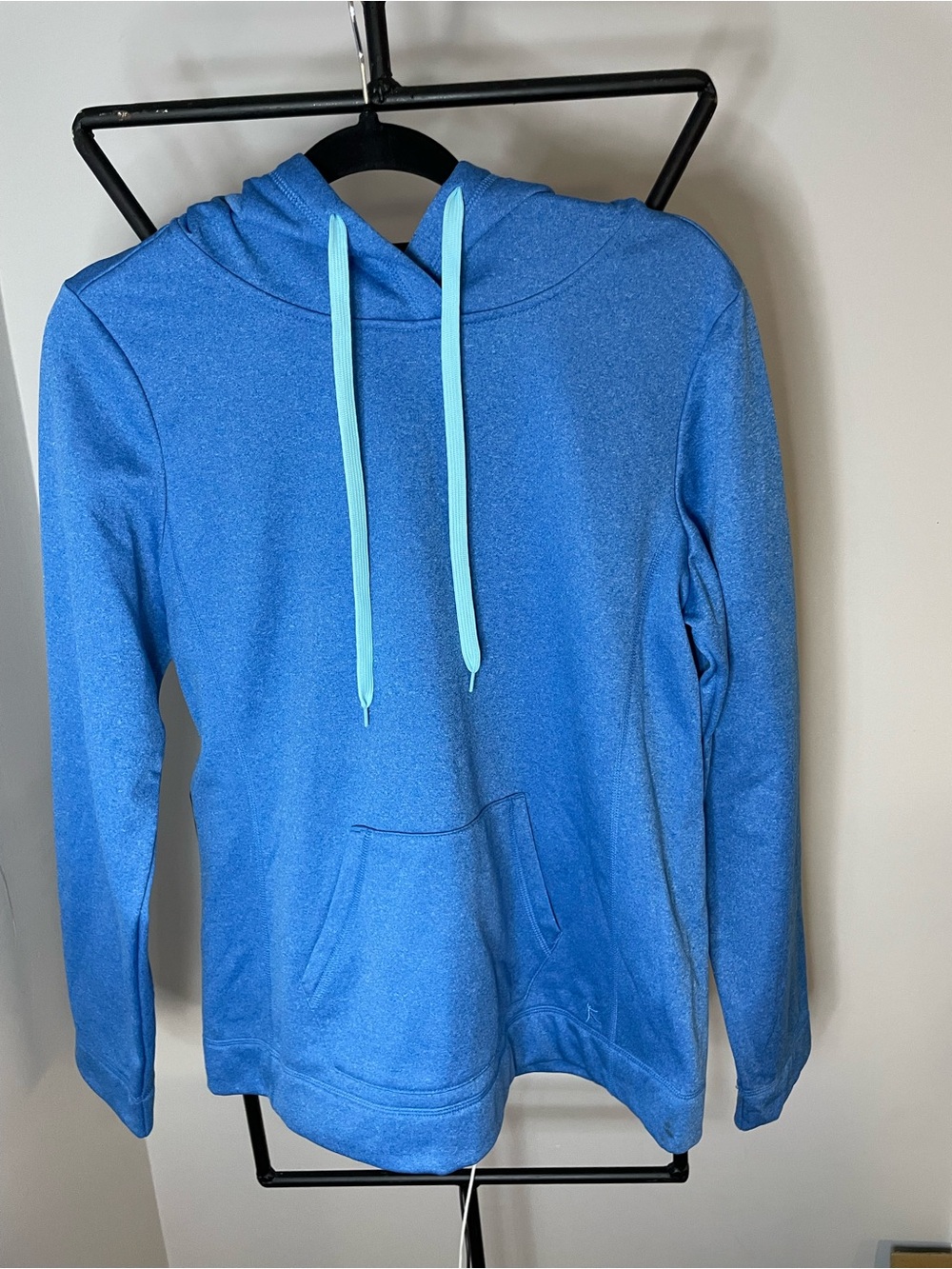 Danskin Now Light Blue Hoodie with Pale Blue Drawstrings